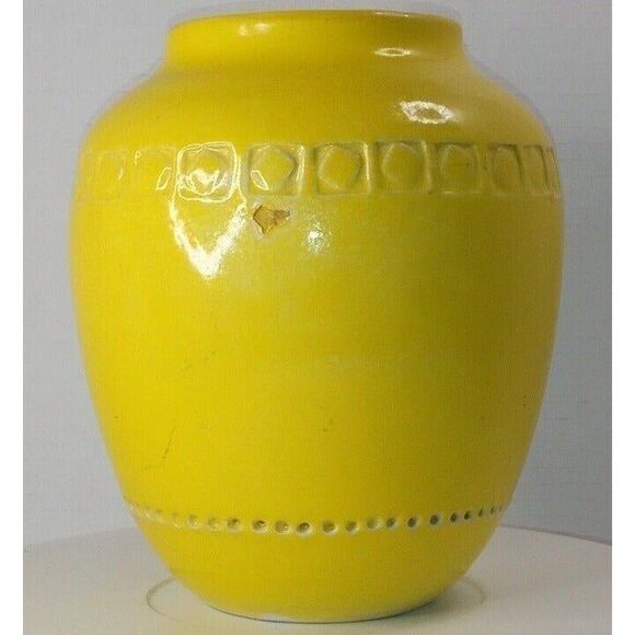 Bitossi Pottery Yellow Glazed Pot Signed by Aldo Londi 1960 Italian Signed Vase - Picture 13 of 13